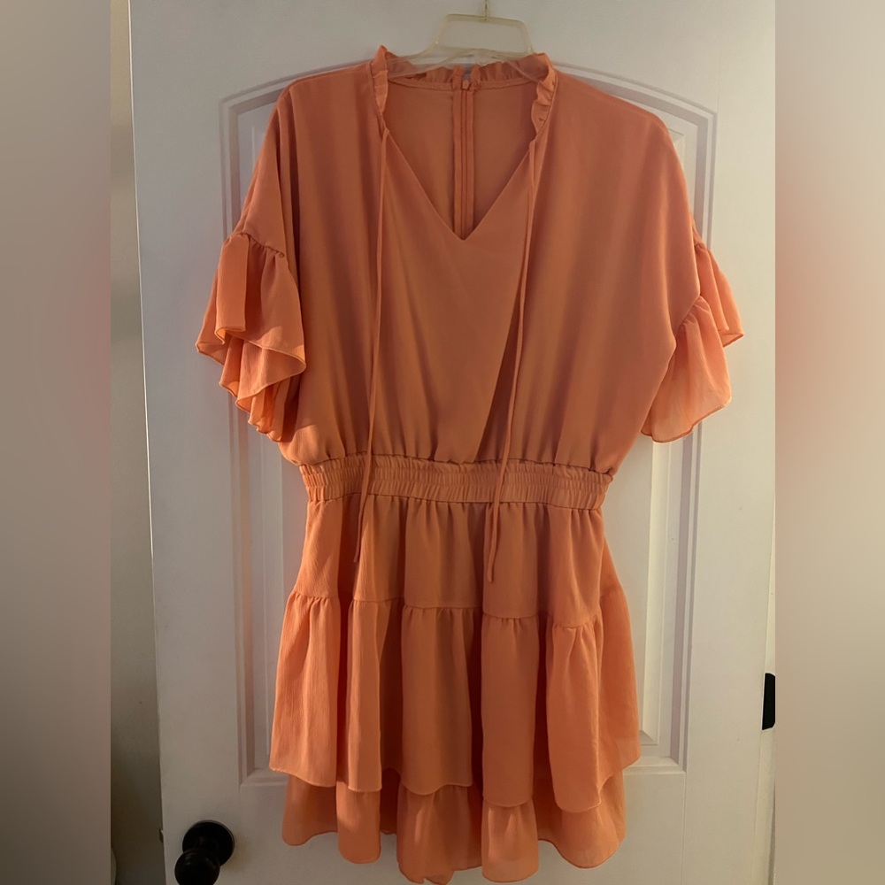 2x coral romper dress